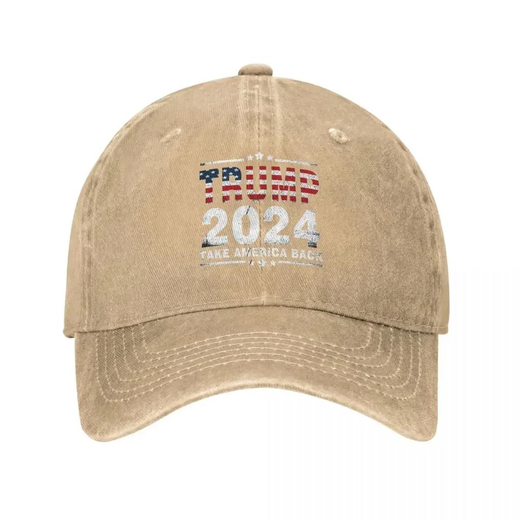 Трамп 2024 Take America Again Республиканская мужская бейсболка из потертого денима Кепки шляпа мода на открытом воздухе всесезонные путешествия солнцезащитная кепка