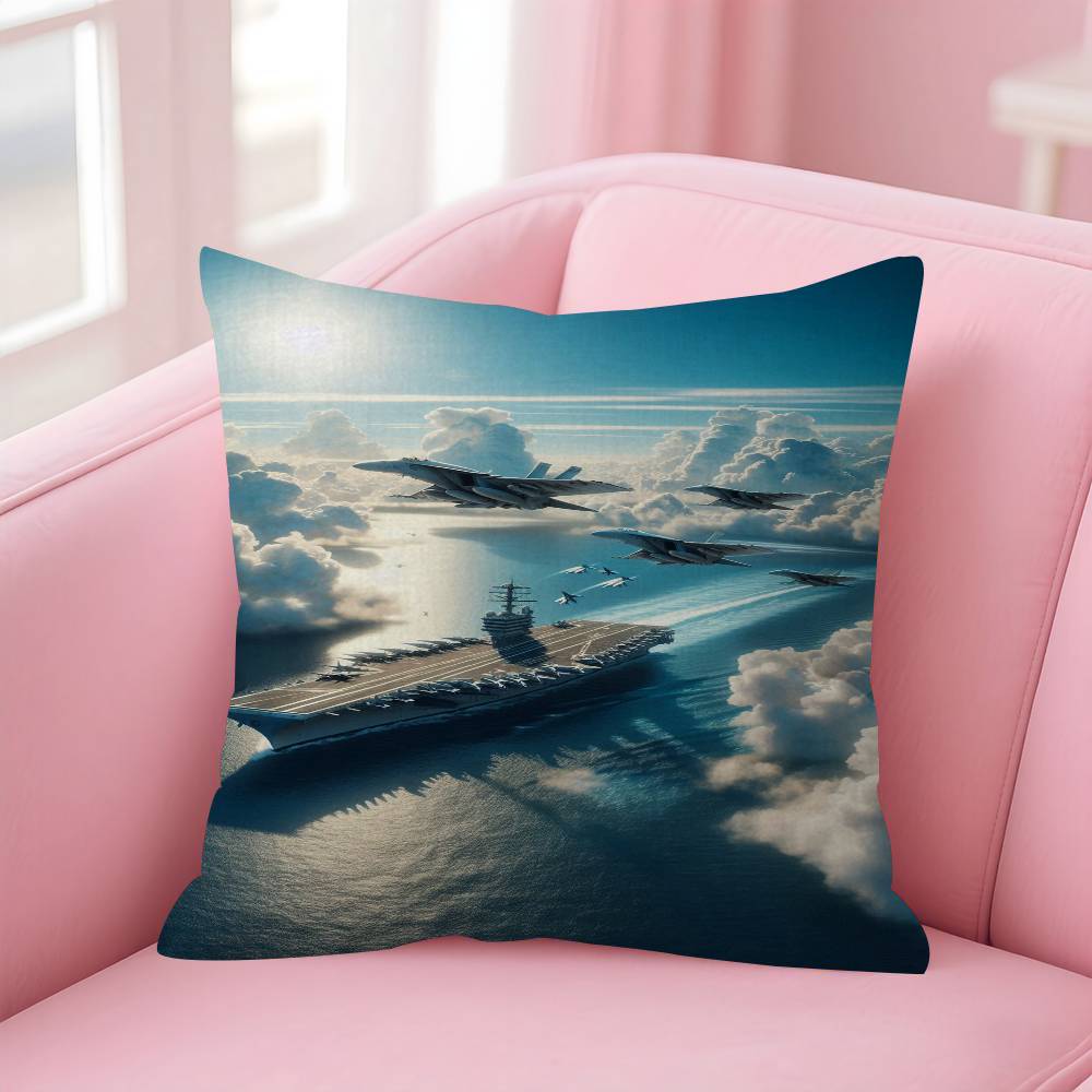 MMilitary Aircraft Fighter Enthusiasts Stitch Lucky Dragon Pillow Cover Sofa Cushion Cover Home Room Decoration Children Gift