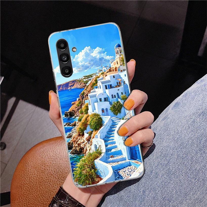 Greece In Summer Santorini Phone Case For Samsung Galaxy A17 A16 A15 A14 A13 A57 A56 A55 A54 A53 A37 A36 A35 A34 A33 A26 A25 A24