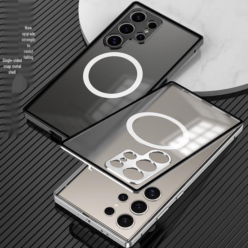 Пристегивающаяся чехол-накладка Samsung S26 Ultra с металлической защитой объектива для S25 Ultra и S24+