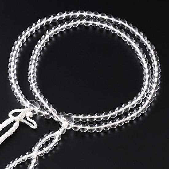 Буддийский алтарь Hayashi Kyo Butsudan, Буддийские четки Jodo Shinshu, 8 дюймов, Натуральный хрусталь (Женский), Формальный стиль [Набор сумок для четток]