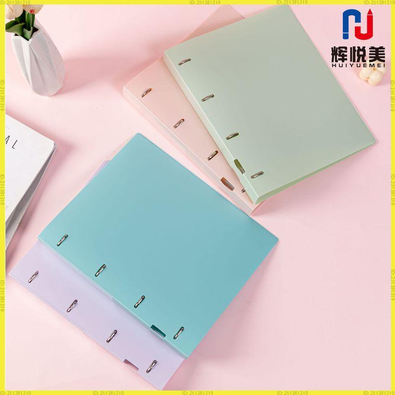 New A4 4 Hole D-Type Ring Binder Folder Morandi Color Waterproof Loose Leaf File Display Book For Office School Supplies