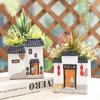 Rustic Resin House Succulent Planter Desktop Decoration Ornament