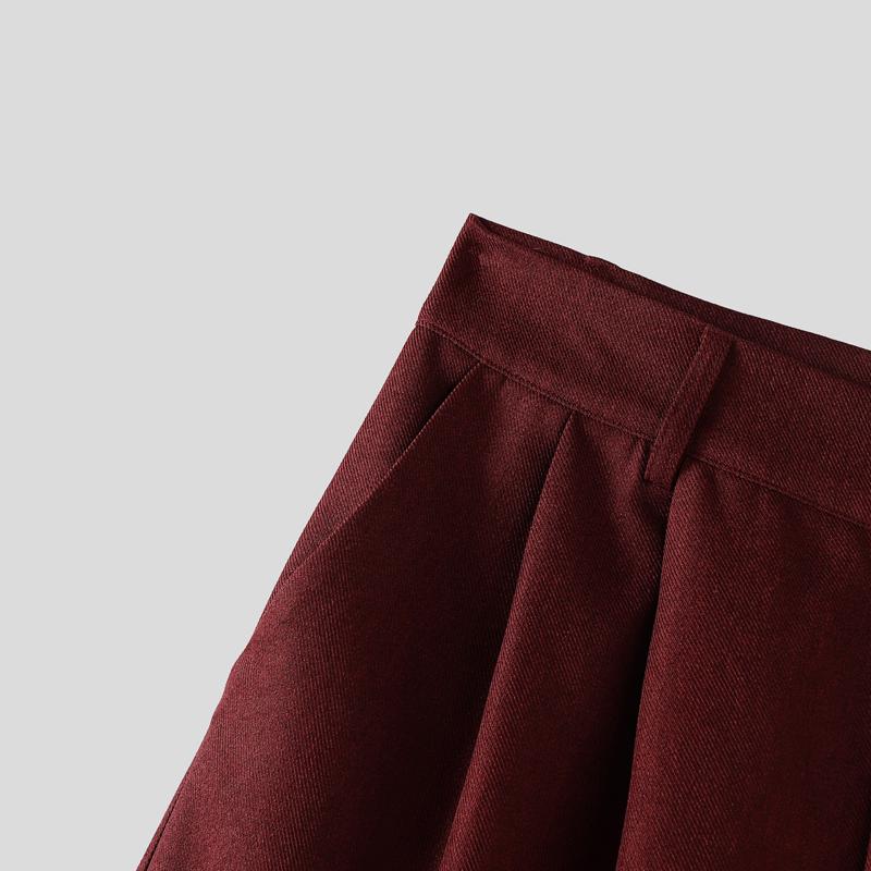 INCERUN Осенние мужские брюки с молнией на талии, повседневные, мешковатые, с широкими штанинами, длинные