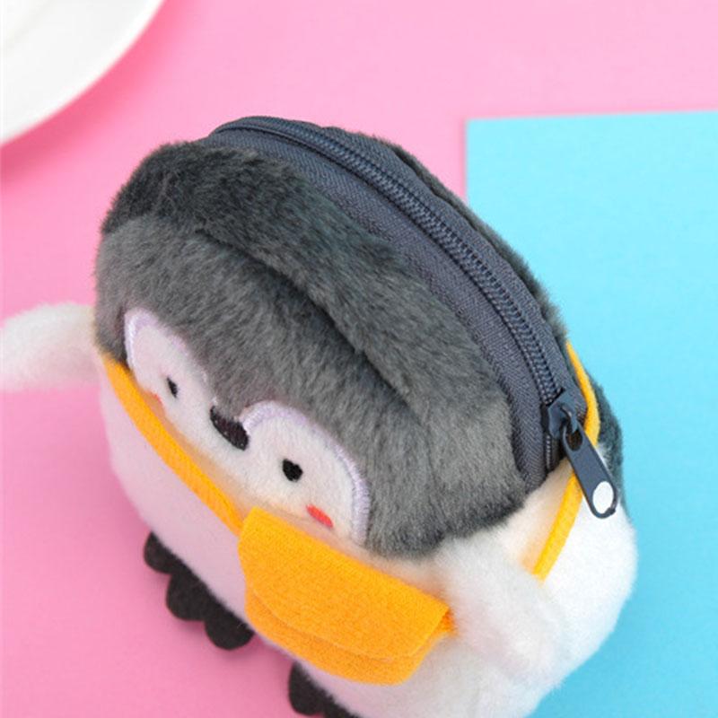 Cute Mini Penguin Coin Purse Cartoon Coin Purse Data Line Bag Durable Plush Coin Purse Accessories