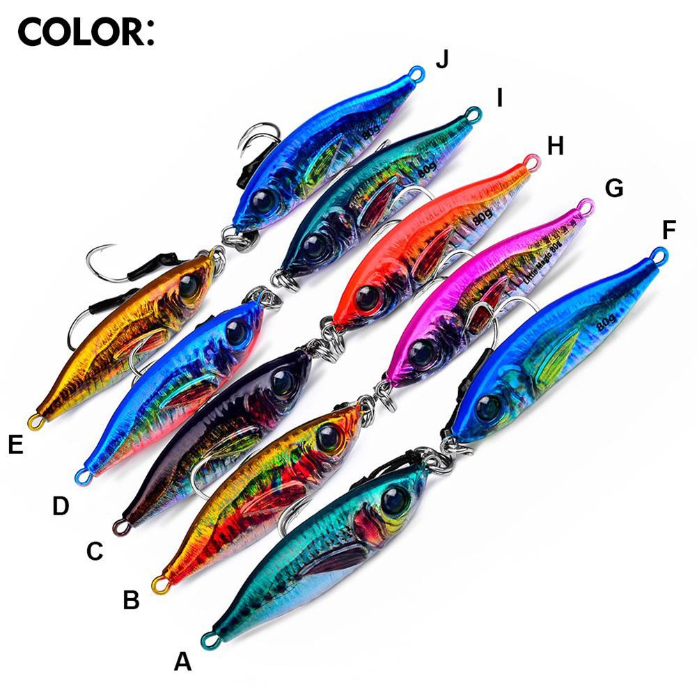 1PC 30/40G 3D Printed Iron Plate Lure Bait Bionic Fish Scale Coating Fluorescent Long-Range Metal Bait For Bass And Mandarin Fish
