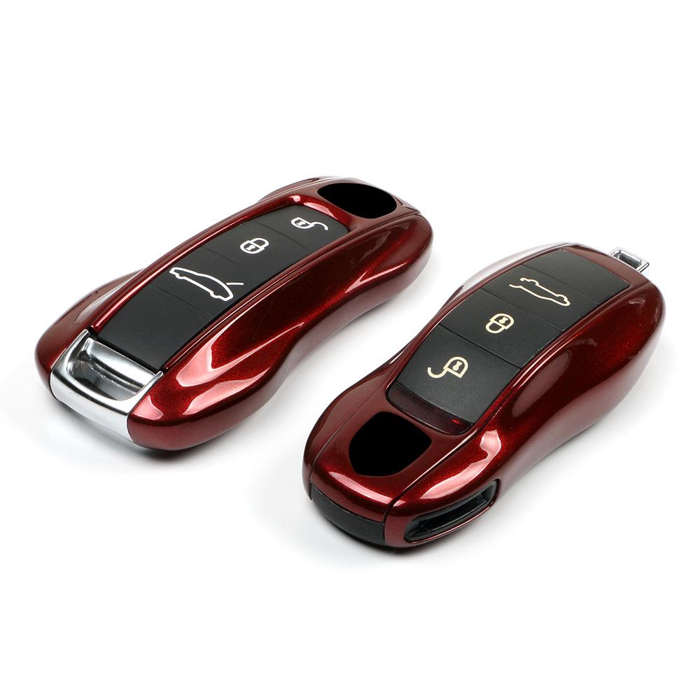 Porsche Key Shell Mod - Fits Cayenne, 718, Macan, 911, Panamera, Taycan - Cherry Red