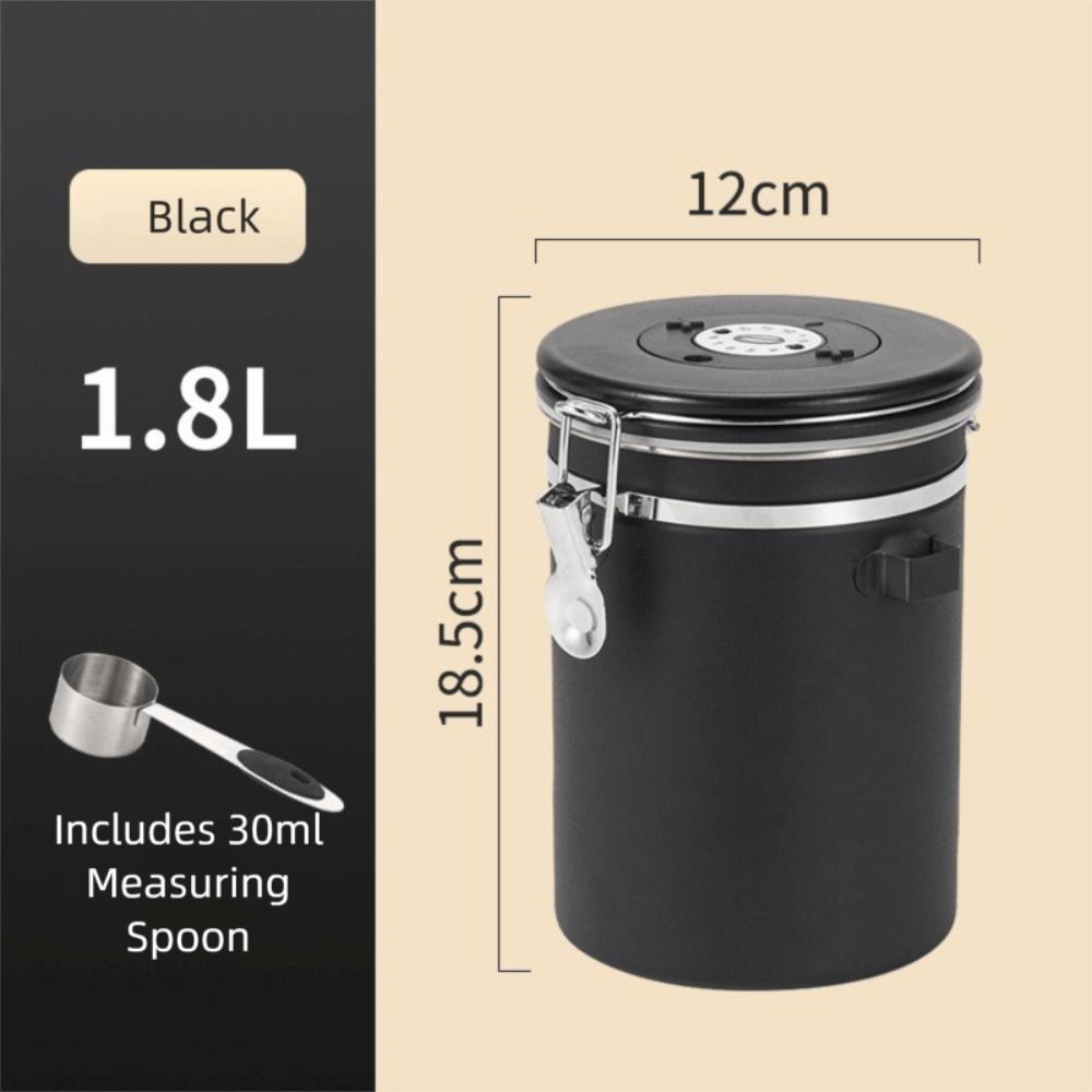 Sealed Coffee Bean Storage Box Stainless Steel Kitchen Storage Jars Coffee Bean Cans  Cafe Supplies