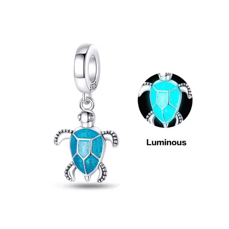 New Summer Ocean Series Blue Turtle Dolphin Pendant Diy Beads Fit Original Diy Charms Silver 925 Bracelet For Girl Women