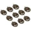 10 Sets Glass Patch Pendant Oval Trays Glass Cabochon Clear Dome Tiles DIY Jewelry Materials