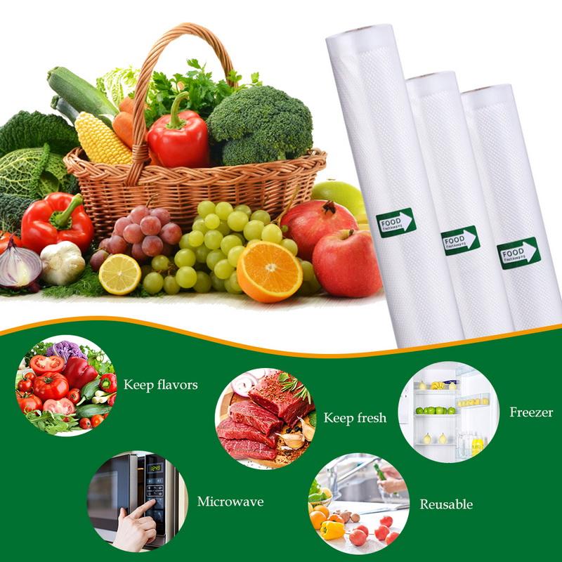500 см/рулоны вакуумные пакеты для пищевых продуктов вакуумный упаковщик многоразовые пакеты для заморозки продуктов свежее мясо фрукты овощи мешок для хранения можно мыть в посудомоечной машине