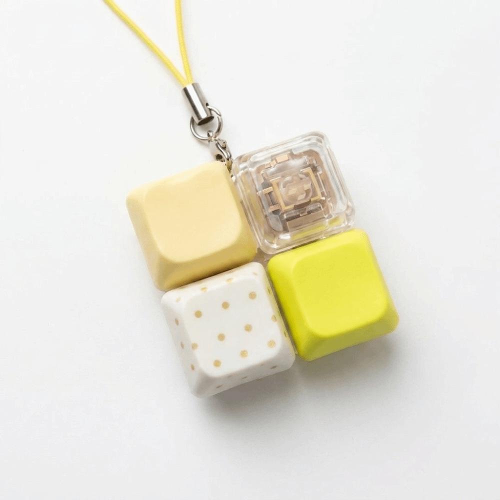 Plastic Fidget Keychain Transparent Keycap Clicker Funny Stress Relief Pendant Daily