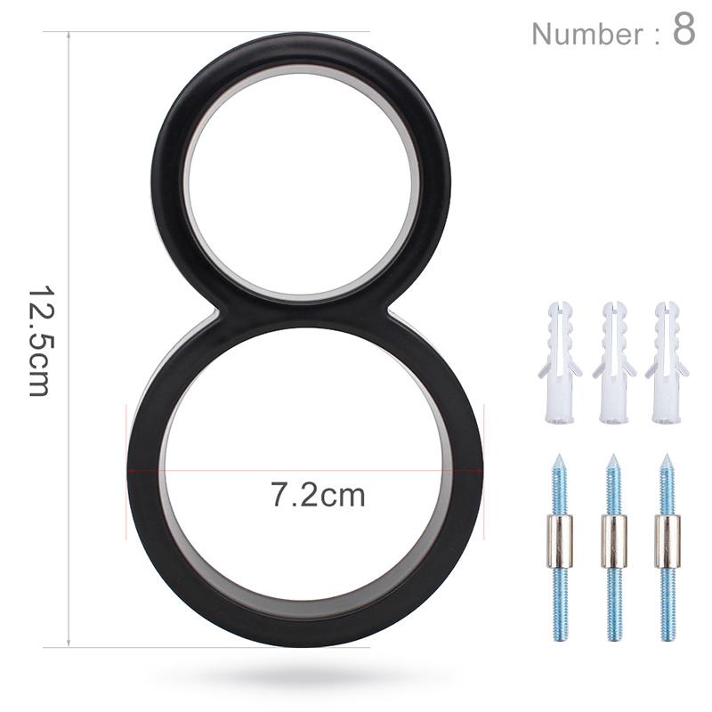 125 мм плавающий номер дома, современные буквы алфавита двери, дома на открытом воздухе 5 дюймов. Черные 3D цифры адрес дверные номерные таблички для стены