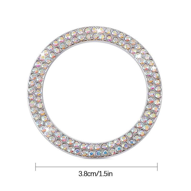 Крышка кнопки выключателя запуска двигателя автомобиля одним щелчком, двойная наклейка со стразами, защитное кольцо для выключателя зажигания и запуска