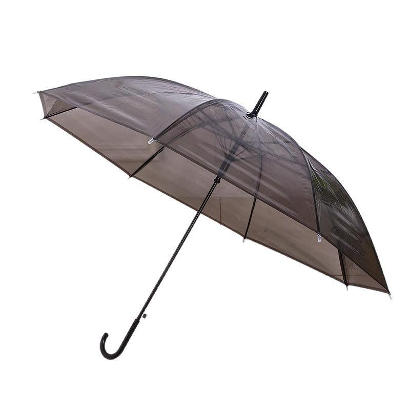 Japanese-Style Cute Black Kitten Umbrella: Fully Automatic, Large, Transparent, Reinforced Long Handle