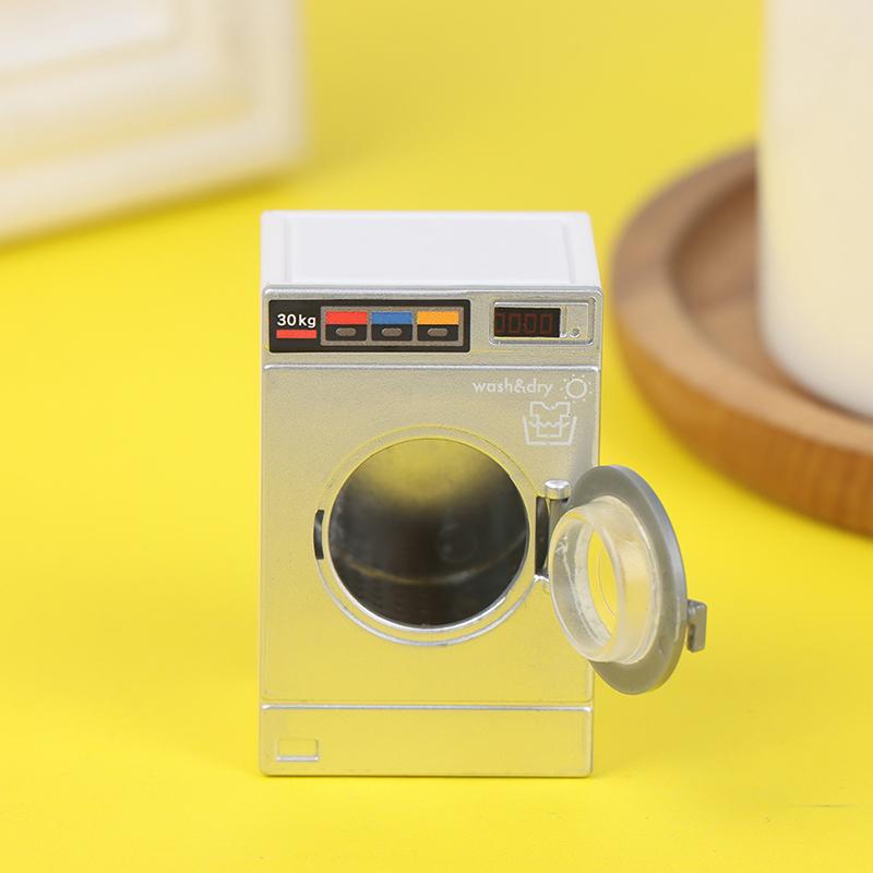 1:12 Dollhouse Miniature Washing Machine Drum Washer Home Appliance Laundry Dollhouse Furniture Decor Toy