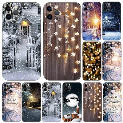 Зимний чехол для телефона с пейзажем для iPhone Samsung Galaxy Redmi Xiaomi Oppo OnePlus Note SA 7 8 9 10 11 12 13 14 20 21 22 23 53 54 Pro Max Plus Ultra