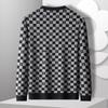 Montagut Men's Checkboard Jacquard Round Neck Sweatshirt
