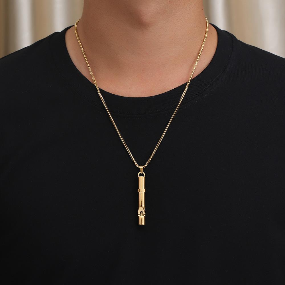 Ожерелье с подвеской со свистком, универсальные ювелирные изделия с подвеской со свистком для мужчин и женщин