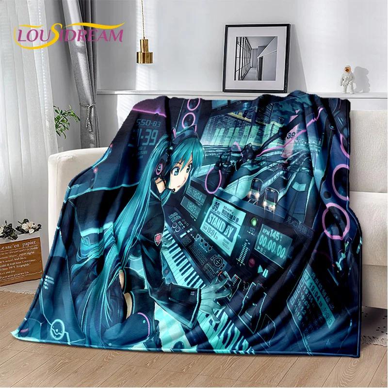 3D Cute M-Mikuu Cartoon Music Characters Blanket,Soft Throw Blanket for Home Bedroom Bed Sofa Picnic Office Cover Gift Kids
