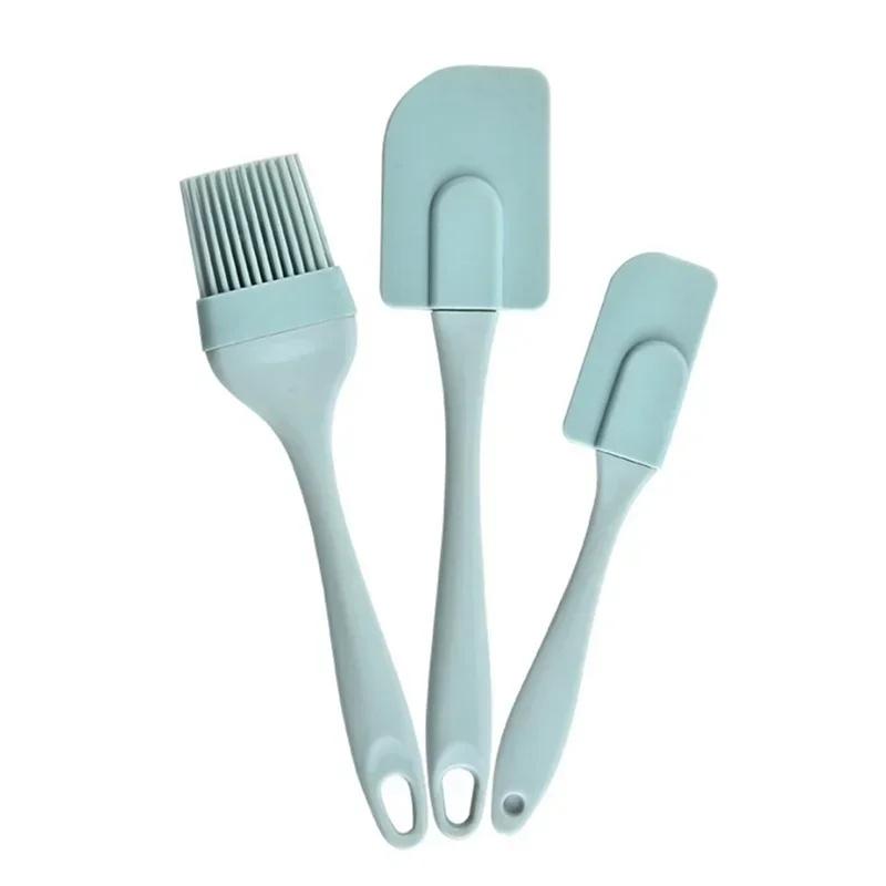 3PCS Cream Scraper DIY Cake Butter Spatula Mixer Oil Brush Kitchen Acceesories Silicone Spatula Non-Stick Kitchen Baking Tools