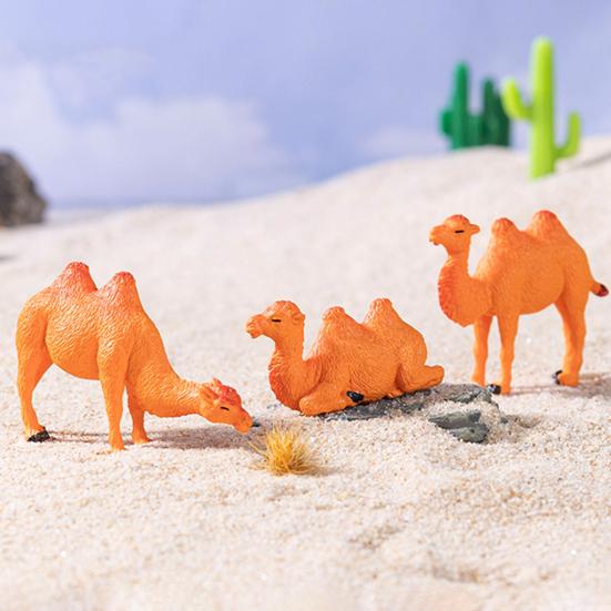 3 шт. Мини-верблюжьи украшения Миниатюрные фигурки верблюдов Настольное украшение Мини-статуэтки животных для микроландшафтов DIY поделок