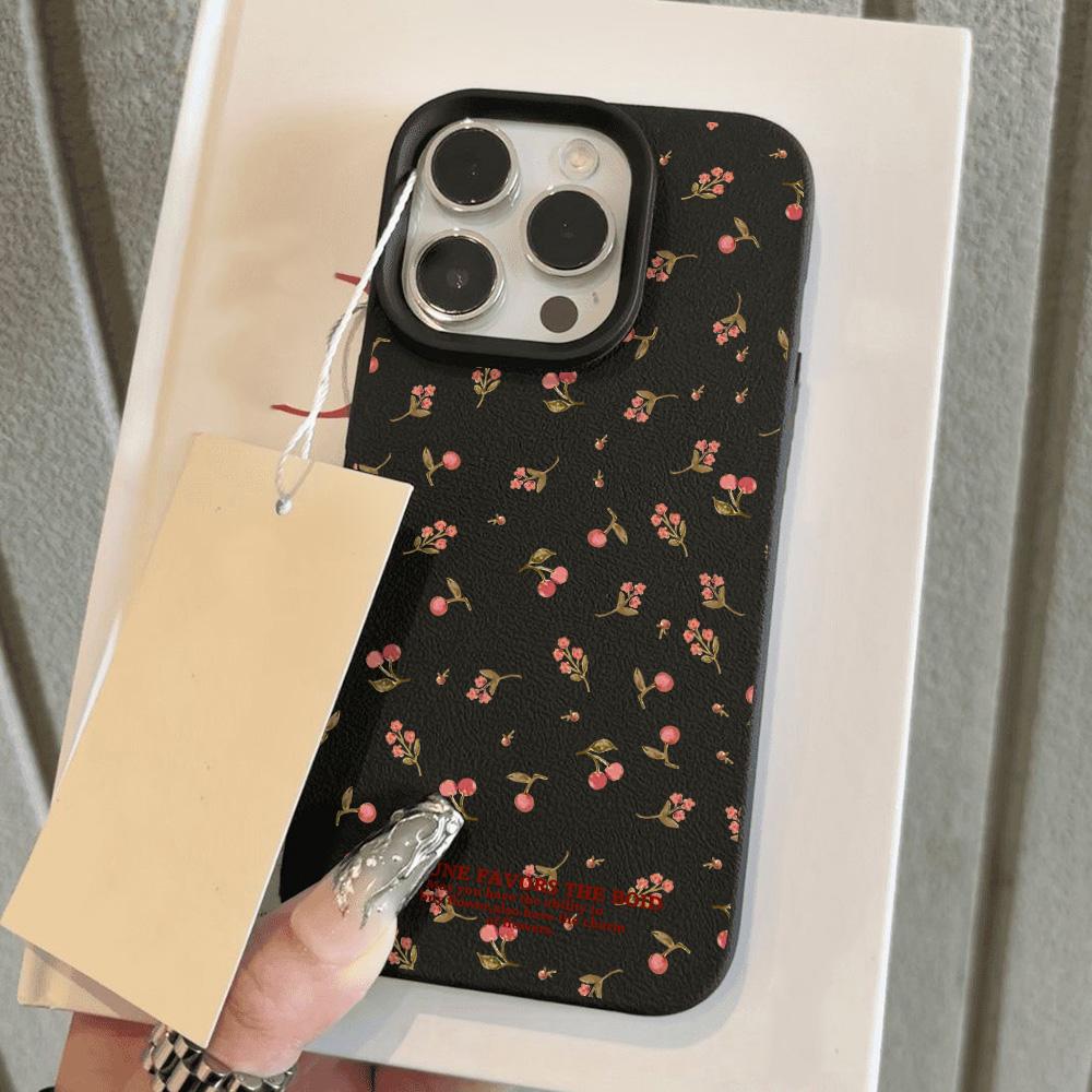 Flower Phone Case For iPhone 16 Pro Case for iPhone 11 12 13 14 15 Pro Max 16 Plus Silicone Soft Leather Texture Cover Fundas