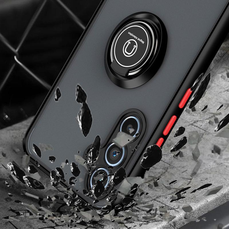 Funda A55 5G Stand Matte Phone Case For Samsung Galaxy A55 A54 A14 A35 A25 A15 Magnetic Ring Folding Bracket Frosted Back Cover
