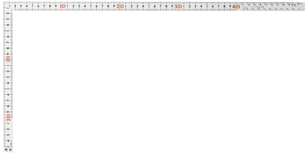 Shinwa Sokutei Curved Same Same Size On Front and 11101 Ruler, Thickness, Back, Masterpiece, White, 50cm,