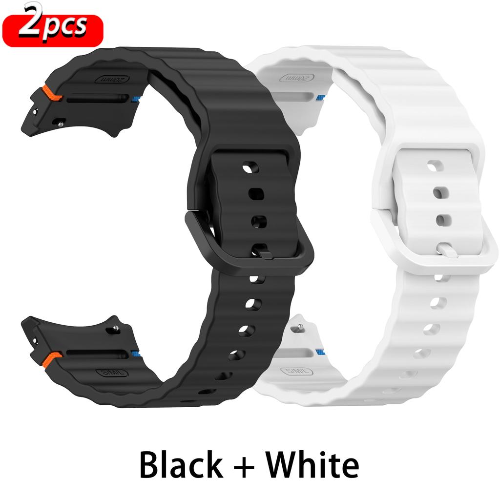 Straps for Samsung Galaxy watch 7/FE/5 Pro/4/6/6 classic 44mm 40mm 45mm Silicone sport belt bracelet correa Galaxy watch 7 Band