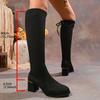 2025 новые европейские и американские модные ботфорты женские большого размера на высоком каблуке женские ботинки темпераментная мода женская обувь