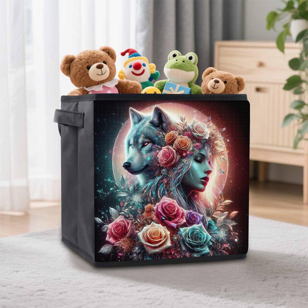 Красавица и Чудовище 5D Алмазная Живопись Корзина для Хранения Полная Круглая Выкладка Мозаика Алмазная Вышивка Наборы для Вышивания Крестом Домашний Декор Домашний Декор