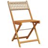 VidaXL Ensemble de bistro 3 pcs beige résine tressée et bois massif, ensemble de bistro de jardin, ensemble de balcon, 3281756