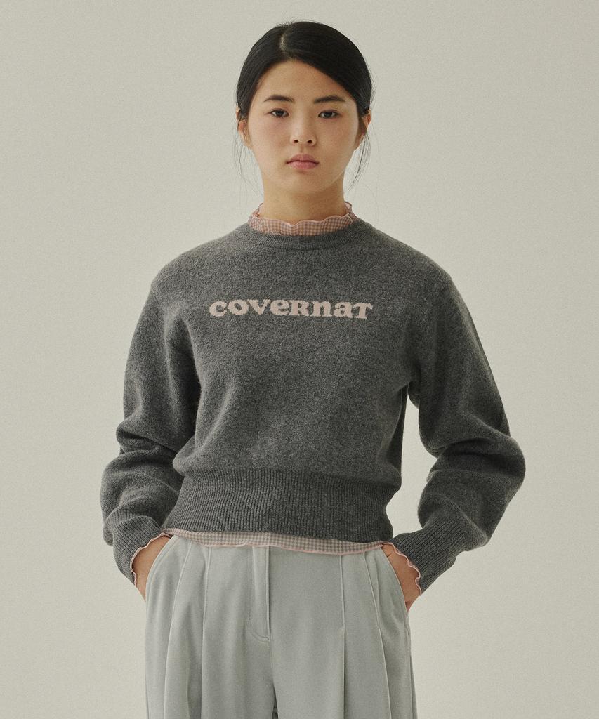COVERNAT WOMAN Cooper Logo Knit Charcoal