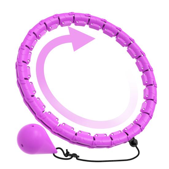 Weighted Fitness Hoop with 24 Detachable Knots Adults Weight Loss Fat Burning Waist Toning Fitness Circle Women Men Strengthening Waist Exercise Ring