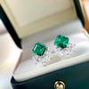 WUIHA 100% 925 Sterling Silver Asscher Cut 1.5 CT Emerald High Carbon Diamond Gemstone Ear Studs Earrings Fine Jewelry Wholesale