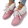 Plus Size Women's Shoes Fall and Winter New Fashion Round Toe Lace-up Cotton Boots with Fleece Mouth Women's Cotton Shoes