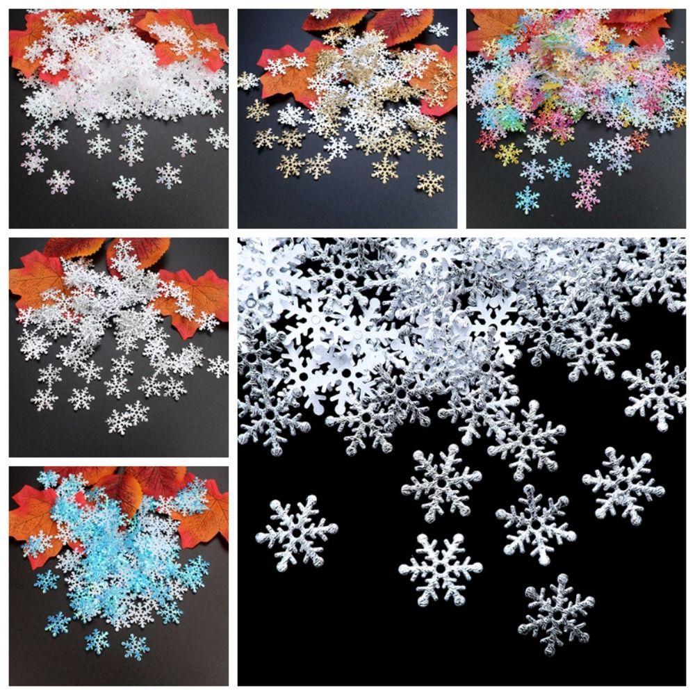 Разноцветные искусственные снежинки своими руками Снежинки-блестки Рождественские снежинки Конфетти Новый год