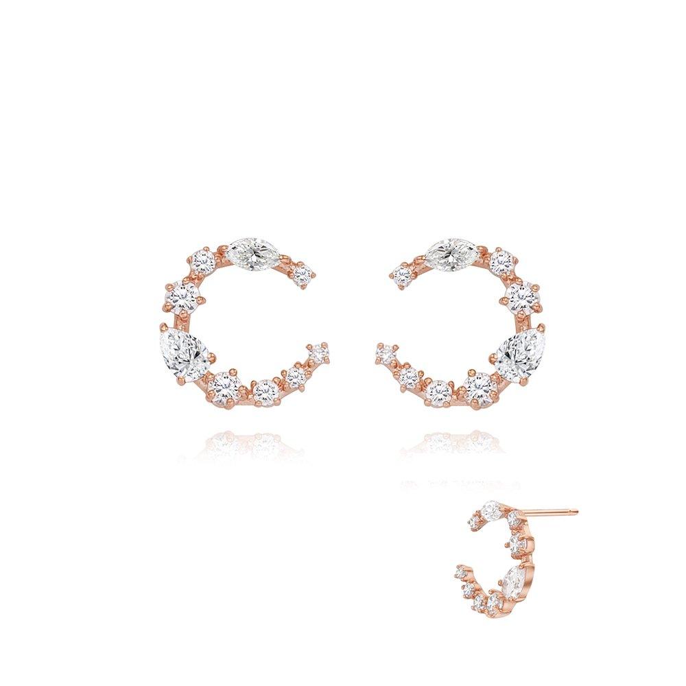 STONEHENGE Silver Cubic Horseshoe Earrings Sc24D42P