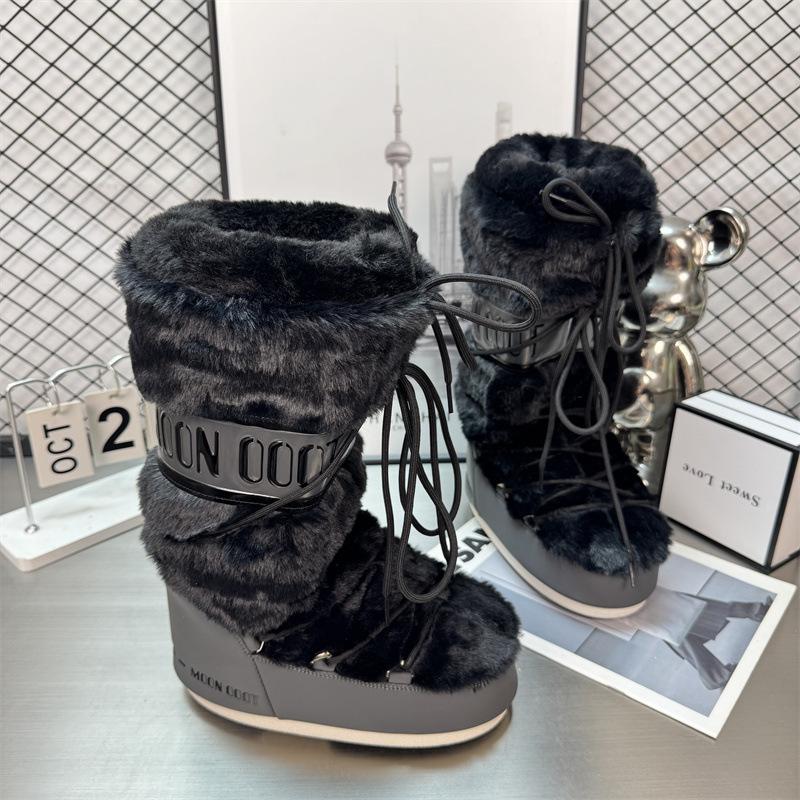 Waterproof version of gypsy moon snow boots women's winter new medium and high tube lace-up non-slip warm ski shoes