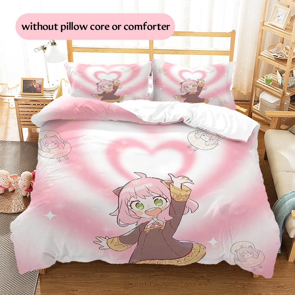 Spy x Family3 Pattern Bedding Quilt Set Home Decoration Gift (1 * duvet cover + 2 * pillowcase without core)