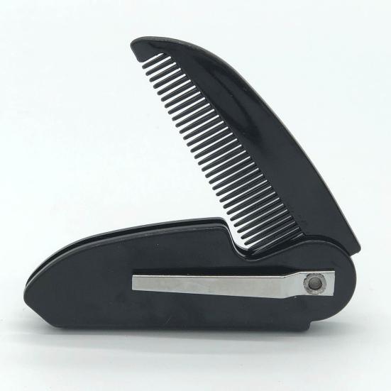 Складной гребень для усов, портативный гребень для бороды, тонкие зубья, пластиковый карманный гребень, антистатический, дорожный, мини-мужской
