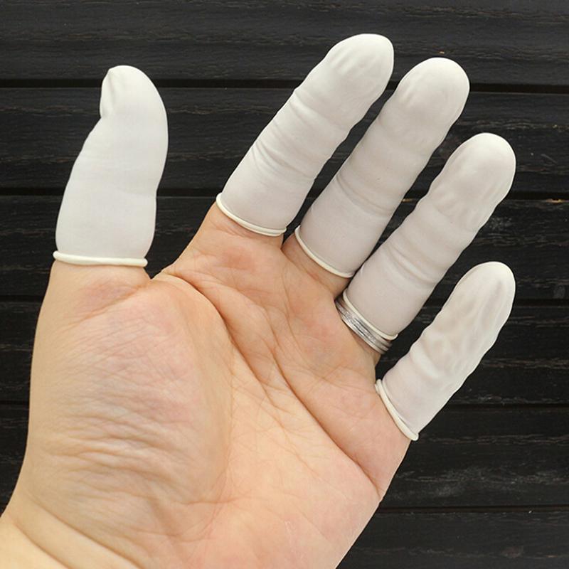 100Pcs/200Pcs Disposable Latex Rubber Finger Cots Sets Fingertips Protector Glove