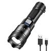 XHP50 High Power Flashlight Power Display Zoomable Flashlight 300LM Powerful LED Flashlight Mobile Power Bank for Camping Hiking