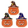 Halloween Ceramic Pumpkin Tea Light Holder Tabletop Spooky Pumpkin Sculptures Candle Holder for Home Holiday Party Decoration