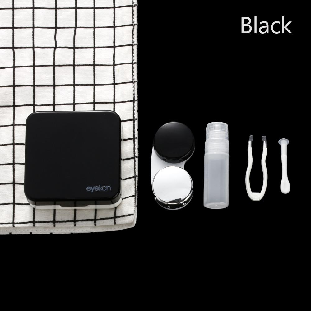Lens Contact Box Fashion New Abs Plastic Square Mirror Lens Case Travel Container Holder Storage Soaking Box Case