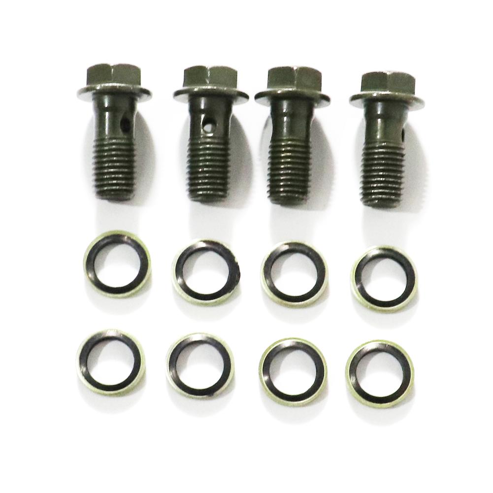 Universal Motorcycle Parts Motor Oil Cooler Adapter Fittings Screw Brake M8/M10 Screws With Gasket Oil Cooler Line Bolts Screws