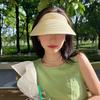 INS Hepburn Version Summer Eaves Empty Top Sun Hats For Women Headband Type Versatile Casual Roofless Beach Straw Cap Gorras