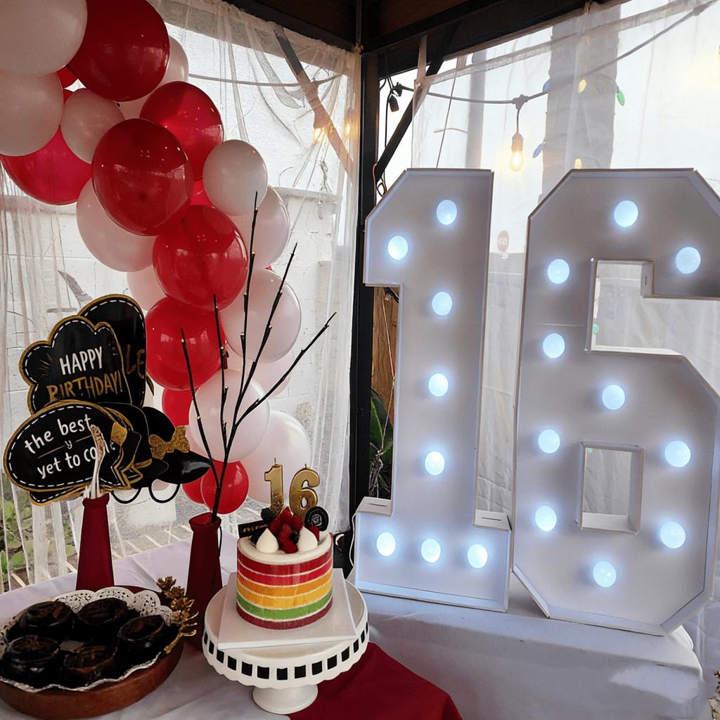 1PC 73cm Marquee Light up Numbers 0-9 with White Lights for Birthday Anniversary Graduation Party,Foam Board Sign DIY Decoration,Lightup Luminarias