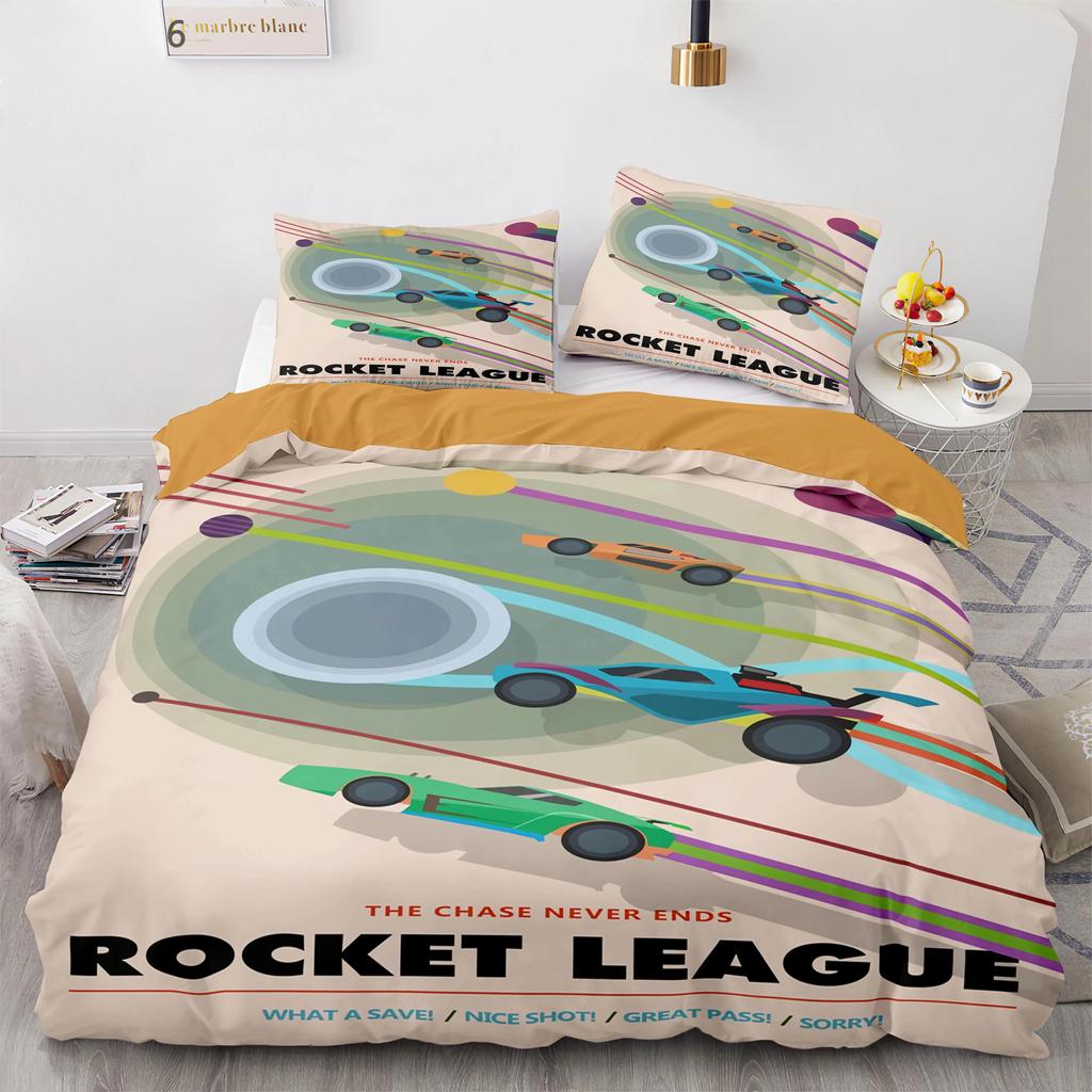 Постельный комплект Rocket League Покрывало Односпальный Полуторный Двуспальный Кинг-сайз Автомобиль Rocket League Комплект постельного белья Детская спальня Пододеяльник